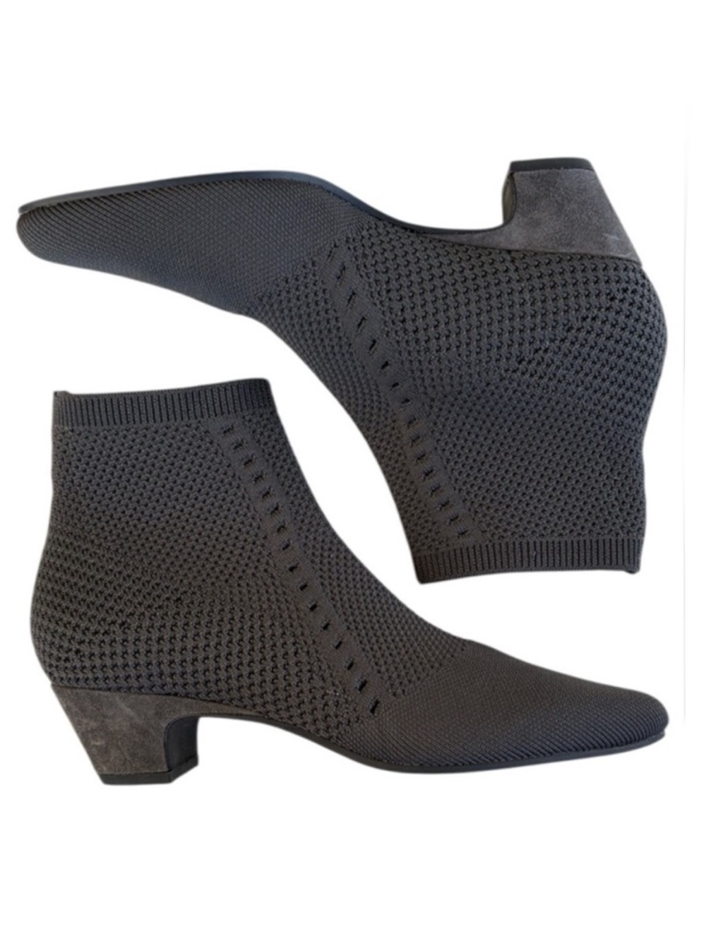 Like New Eileen Fisher Knit Ankle Boots Grey Size 7